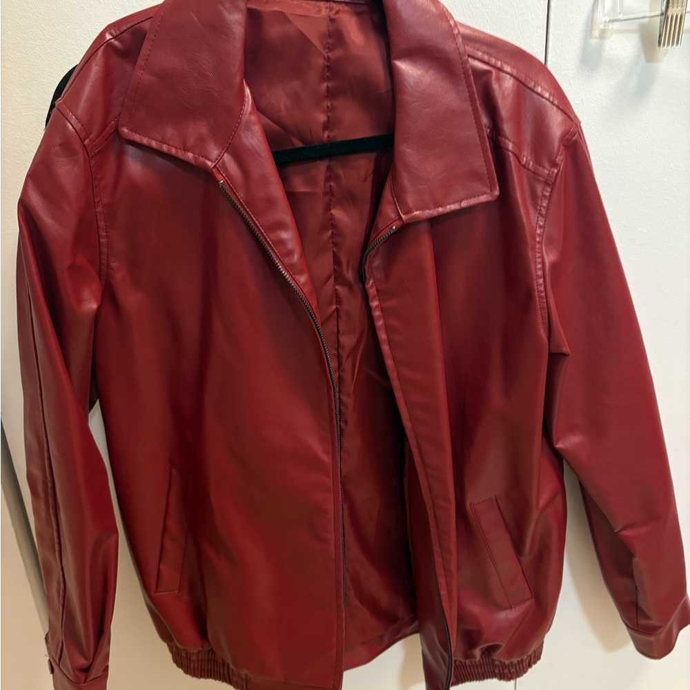Women's Red Leather Jacket